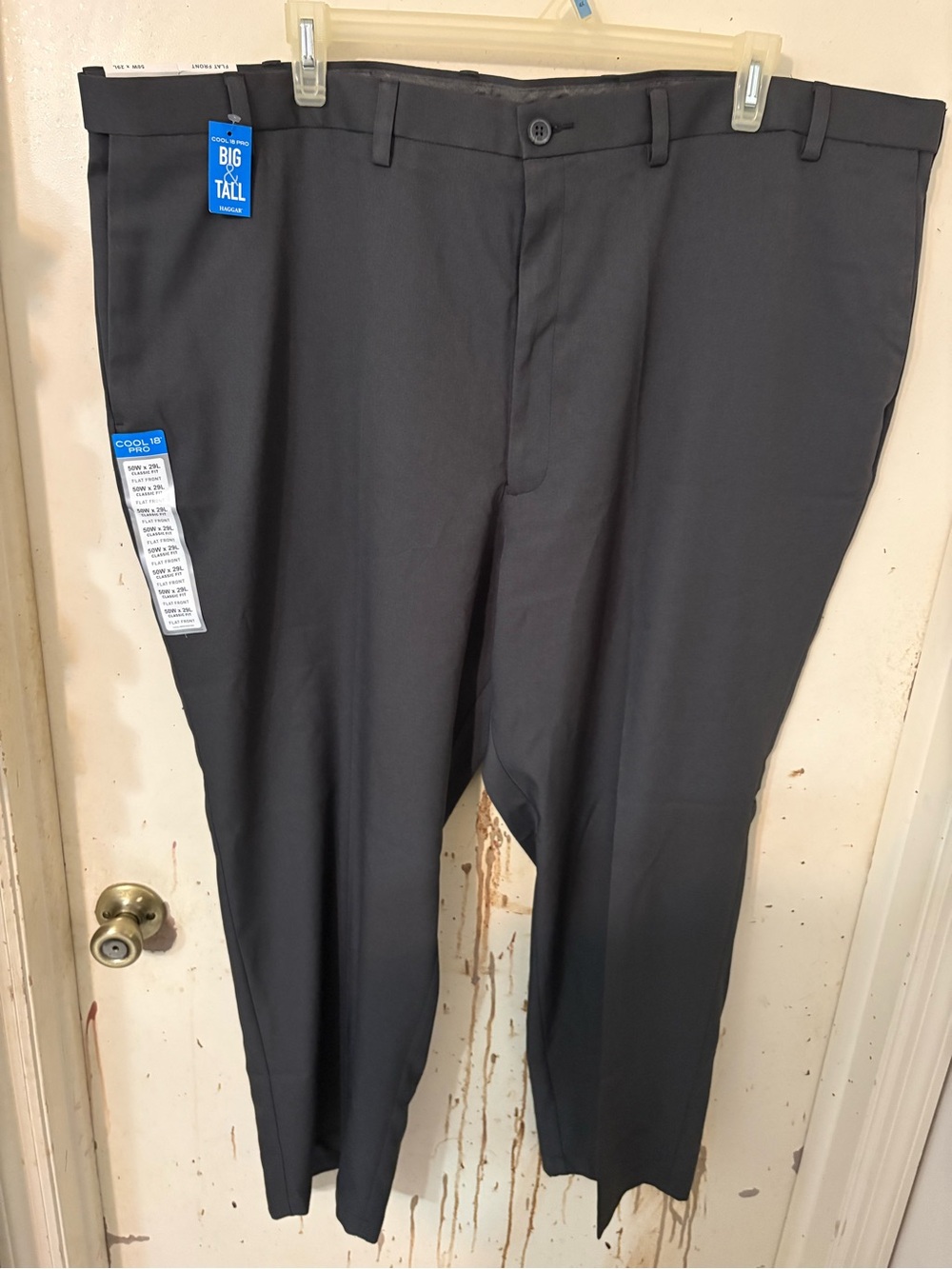 Haggar Big & Tall Men's Dress Pants in Dark Gray 50x29 NWT
